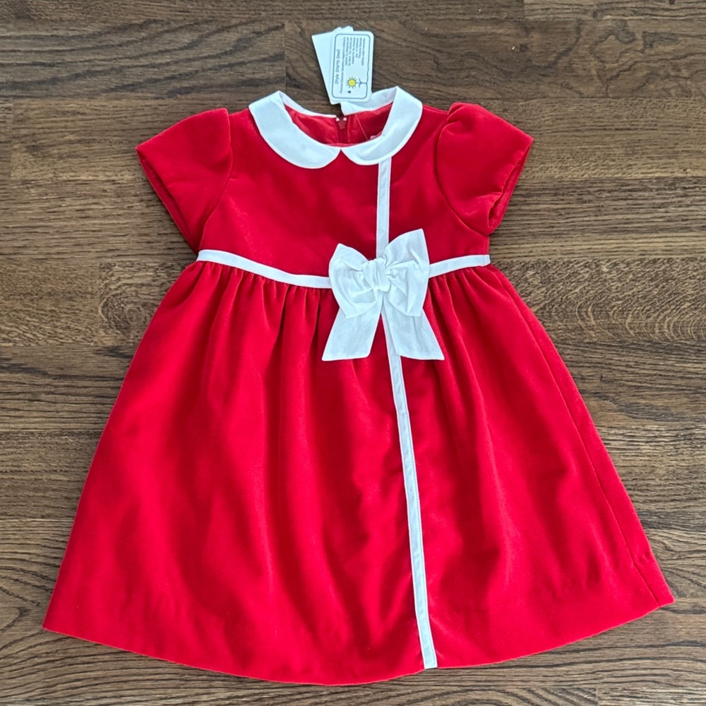Florence Eiseman Velvet Waist Dress With Bow New With Tags